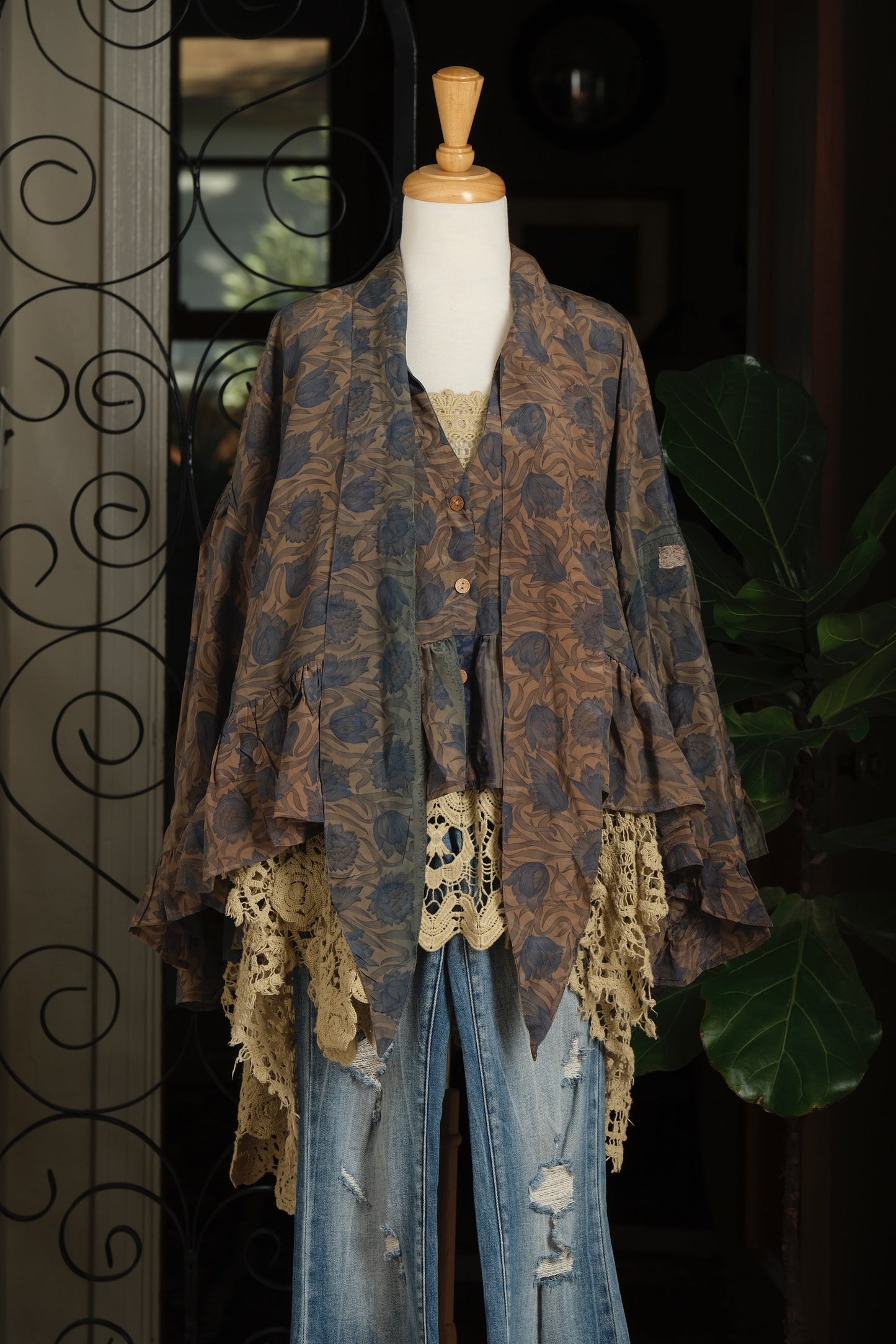 Ruffled Gypsy Top in Smoked Tulip