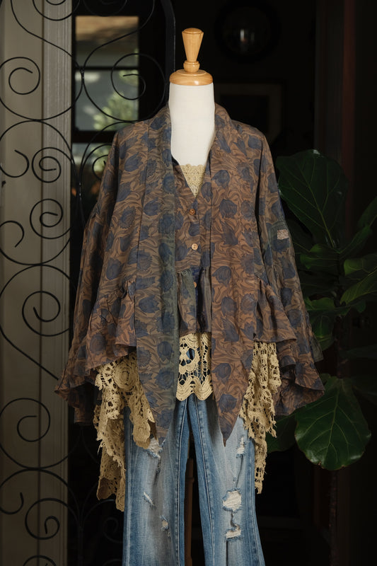 Ruffled Gypsy Top in Smoked Tulip