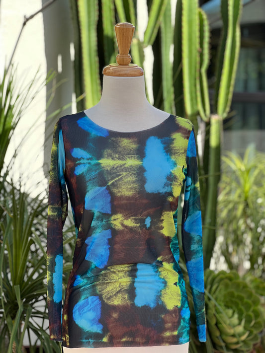 Nude Mesh T in Petrol