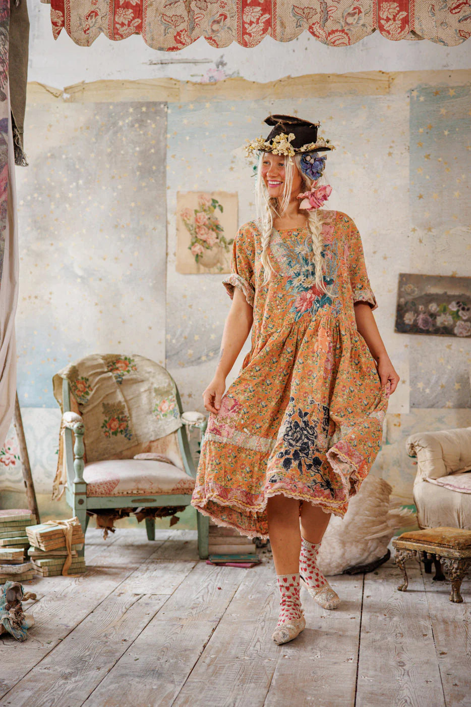 Floral Applique Taigi Dress 1139 by MPearl