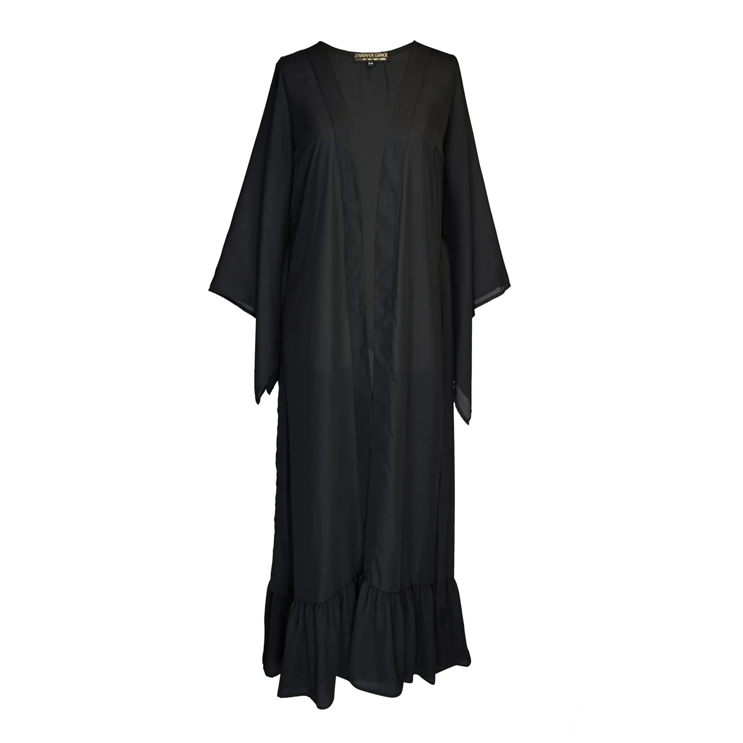 Janys Scarf Sleeve Kimono in Raven