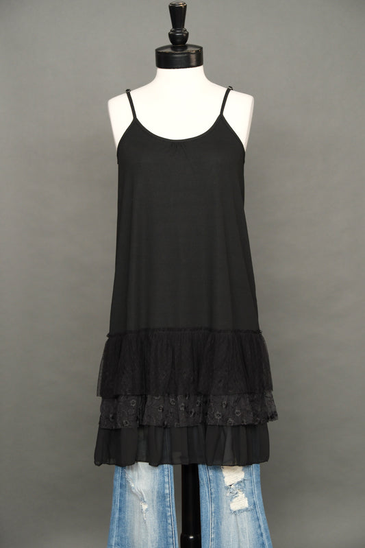 Extra Flouncy Slip Extender in Black