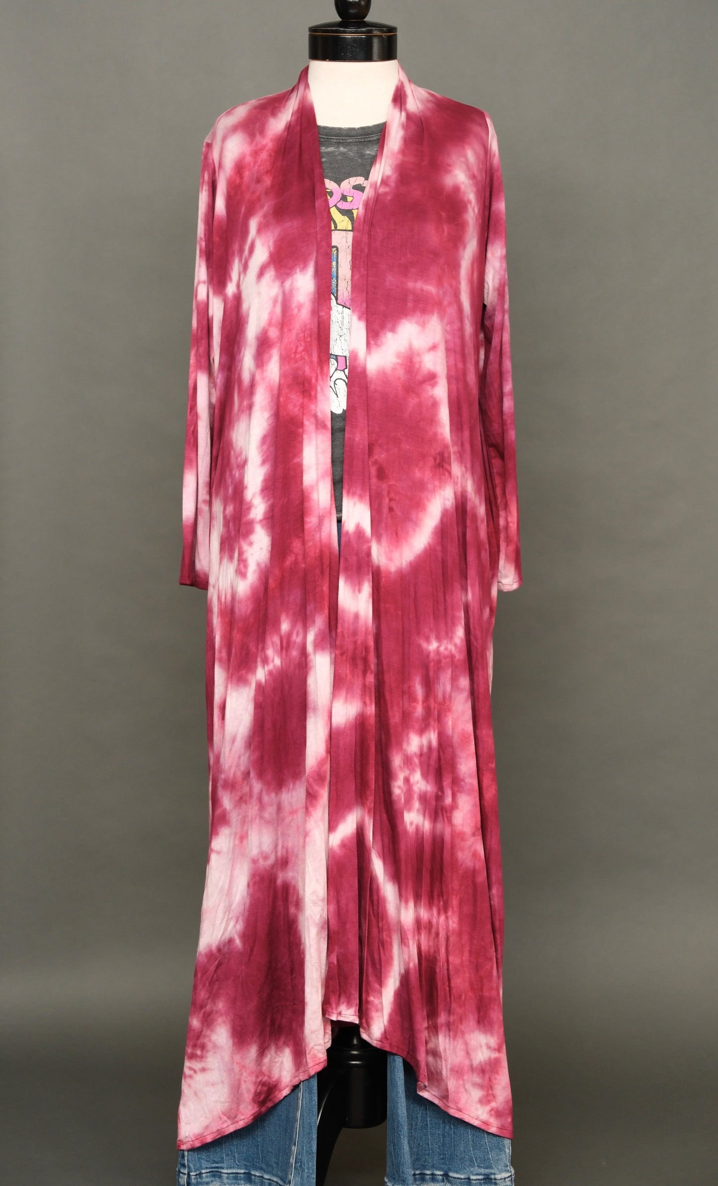 Cranberry Splash Tie Dye Yoga Duster by Jennafer Grace