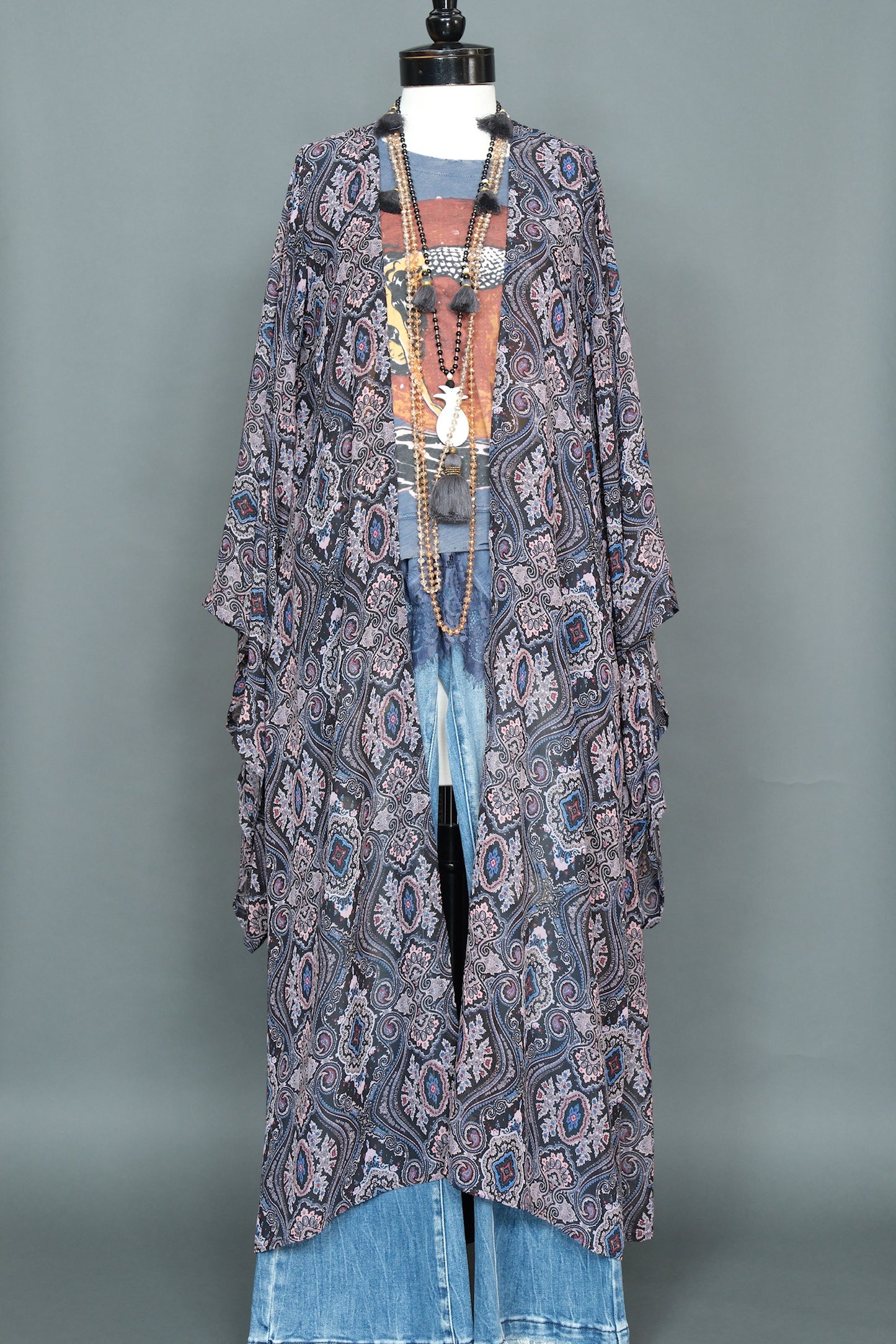 Midnight Paisley Kimono by Jennafer Grace
