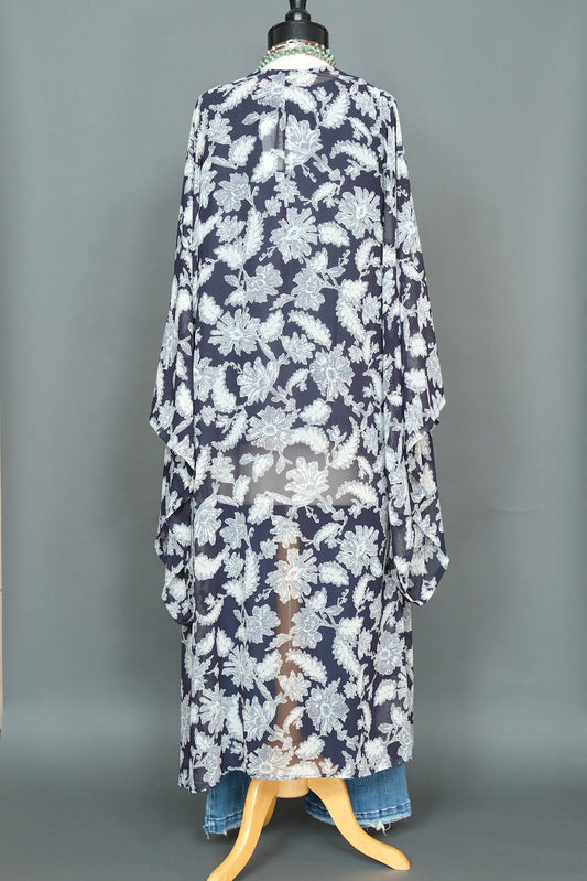 Blue Period Floral Kimono by Jennafer Grace