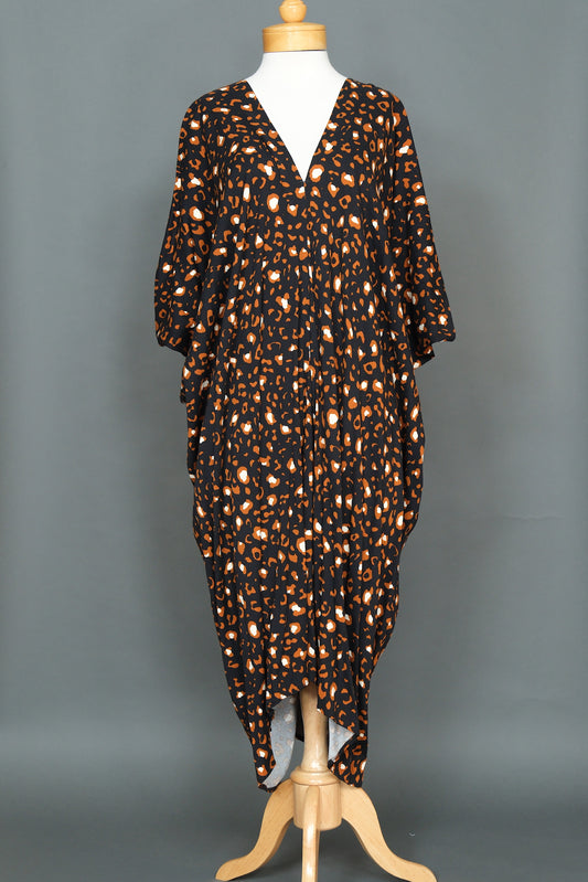 Dark Night Rust Leopard Caftan by Jennafer Grace
