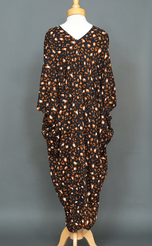 Dark Night Rust Leopard Caftan by Jennafer Grace