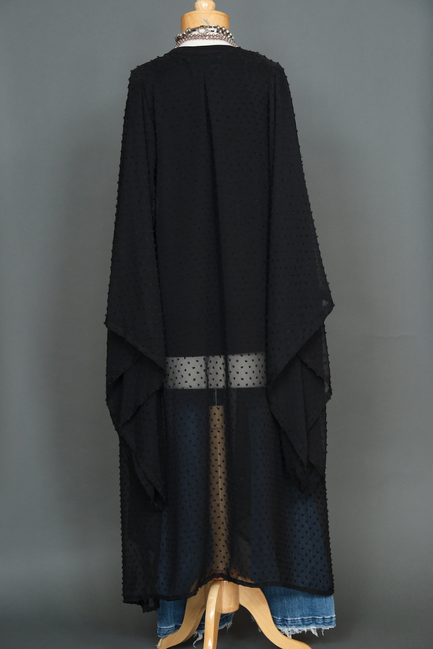 Swiss Dot Kimono in Inky Black by Jennafer Grace