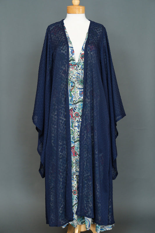 Swiss Dot Kimono in Navy by Jennafer Grace