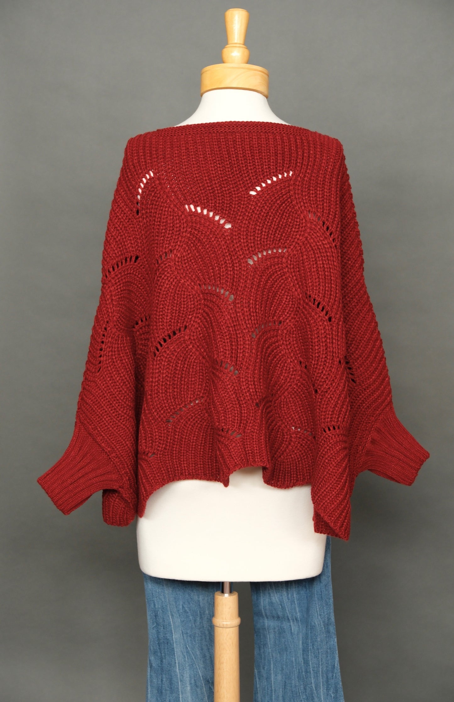 Everywhere Poncho Sweater in Brick