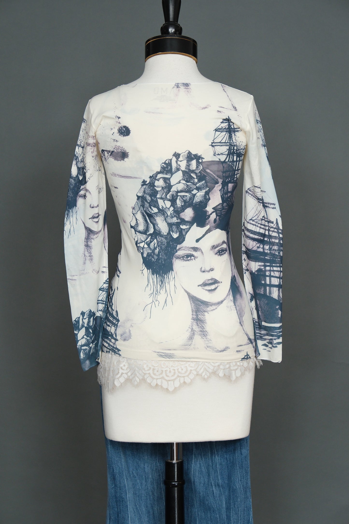 Come Sail Away in Ivory Mesh T