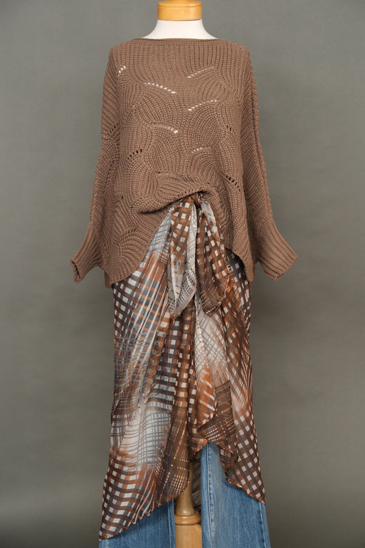 City Chic Sarong in Almond Plaid by Sarong Social Club