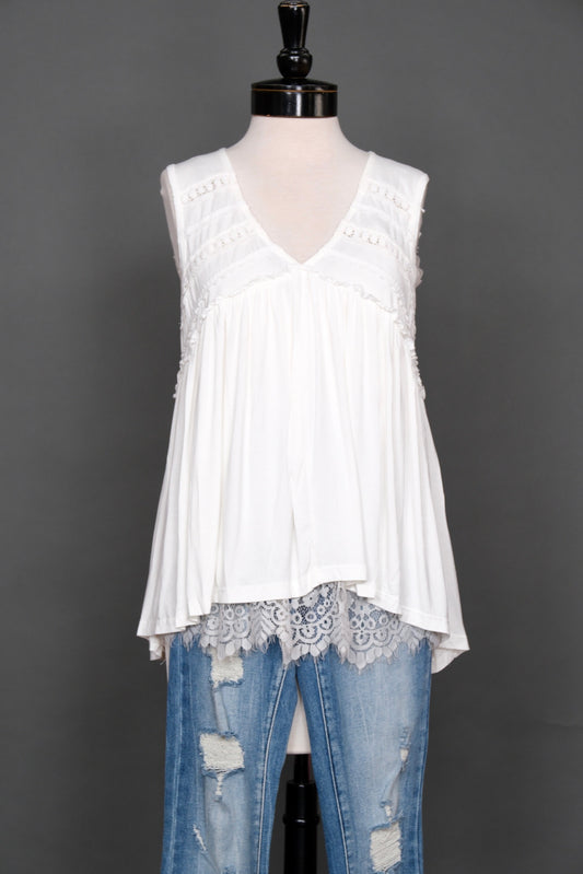 Baby Doll Tank in White