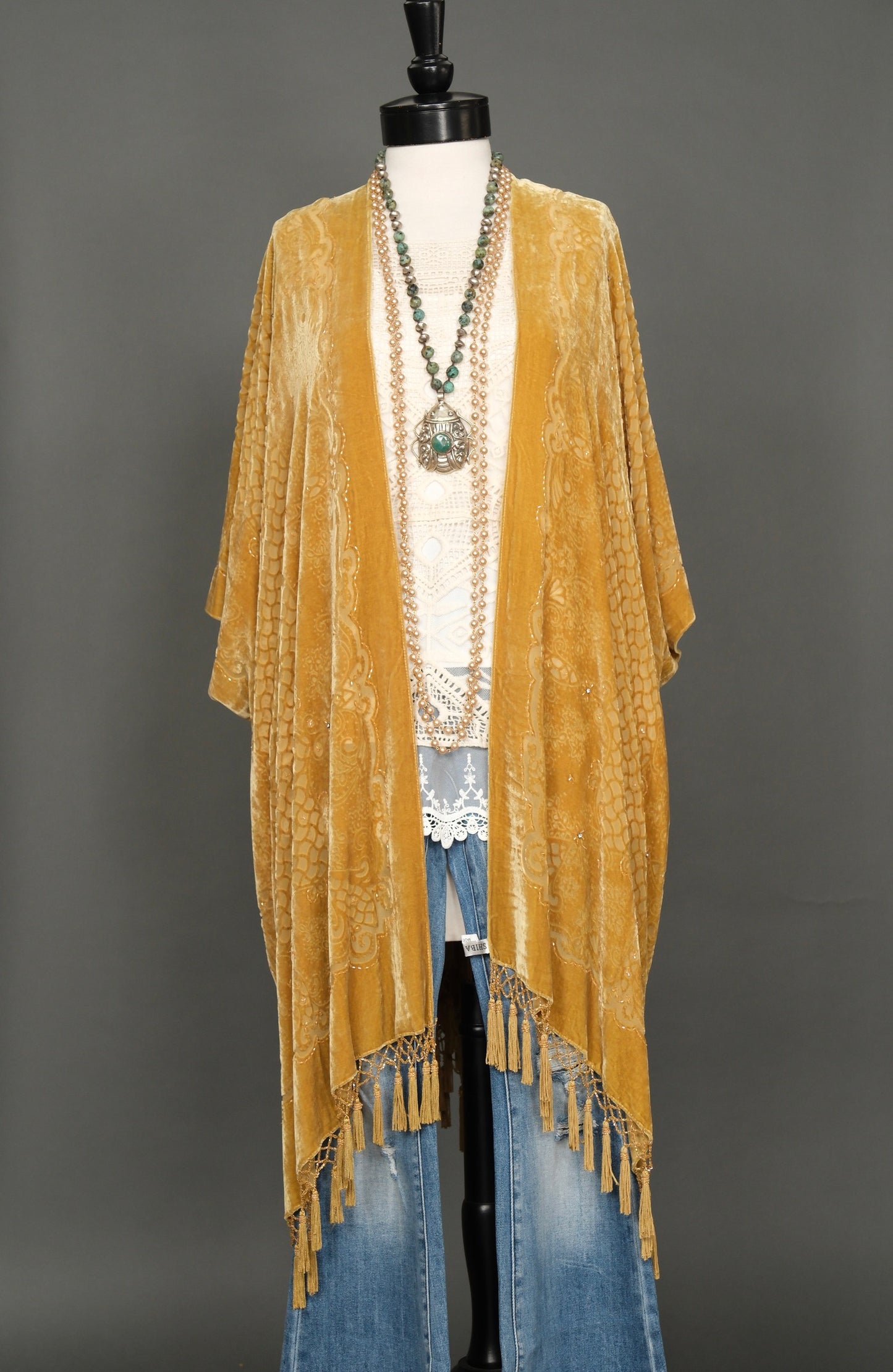 Mellow Yellow Velvet Duster
