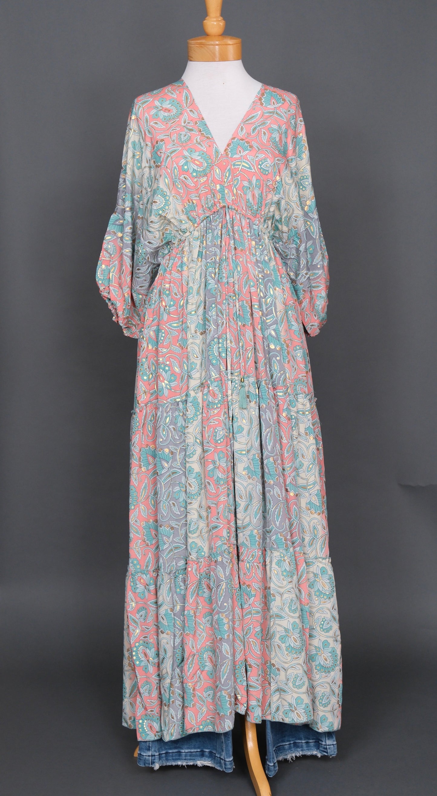Floribunda Dress in Aqua Pink Floral