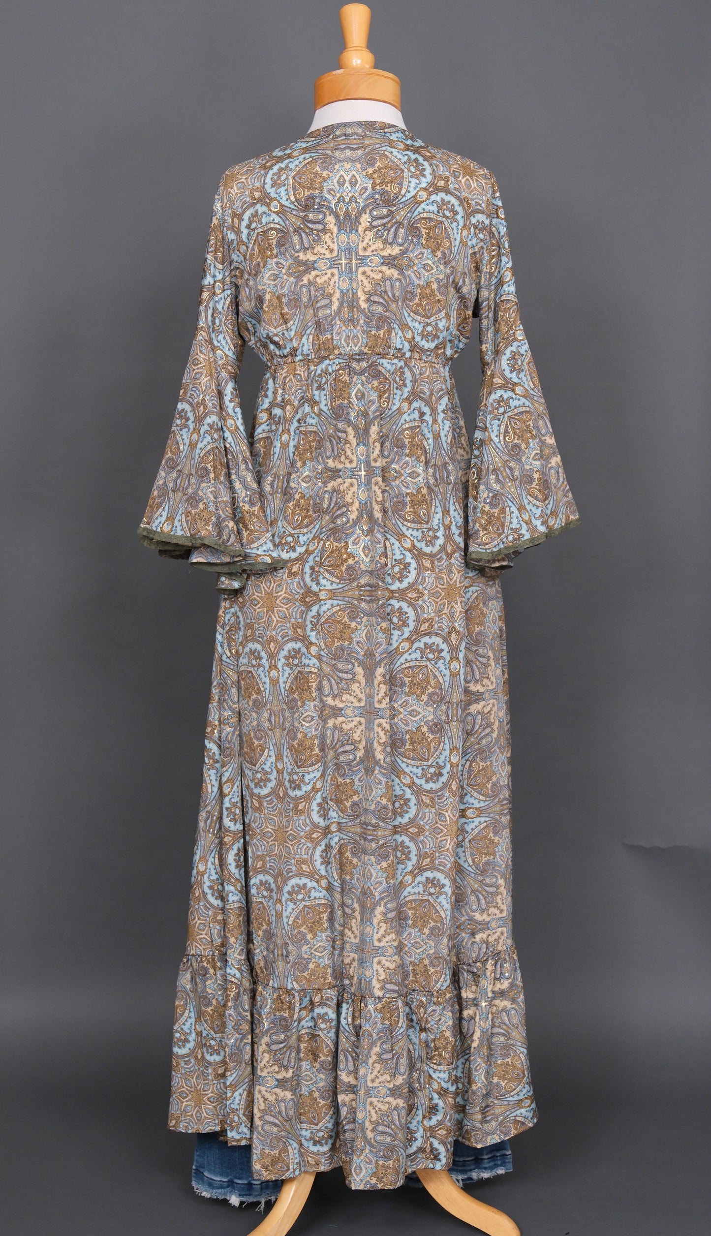 Belle Dress in Olive and Aqua