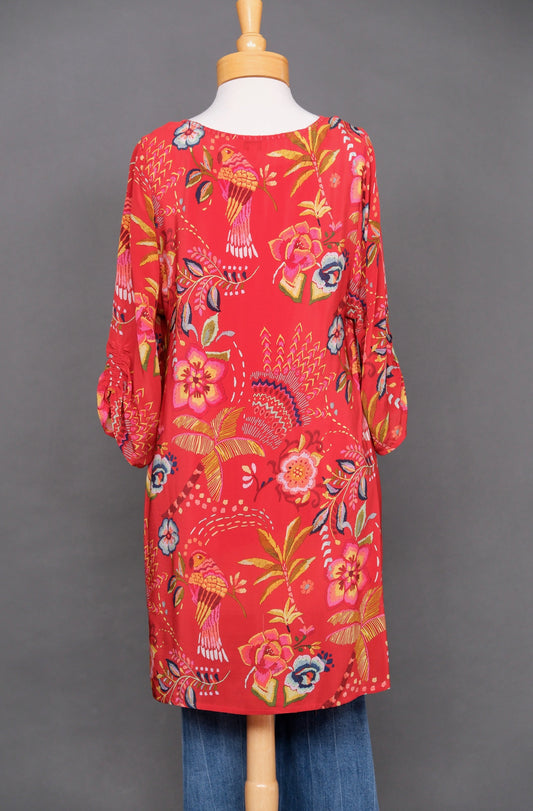 Tolani Tunic/Dress in Red Flower