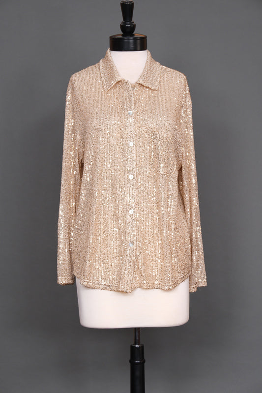Champagne Gold Sequin Shirt