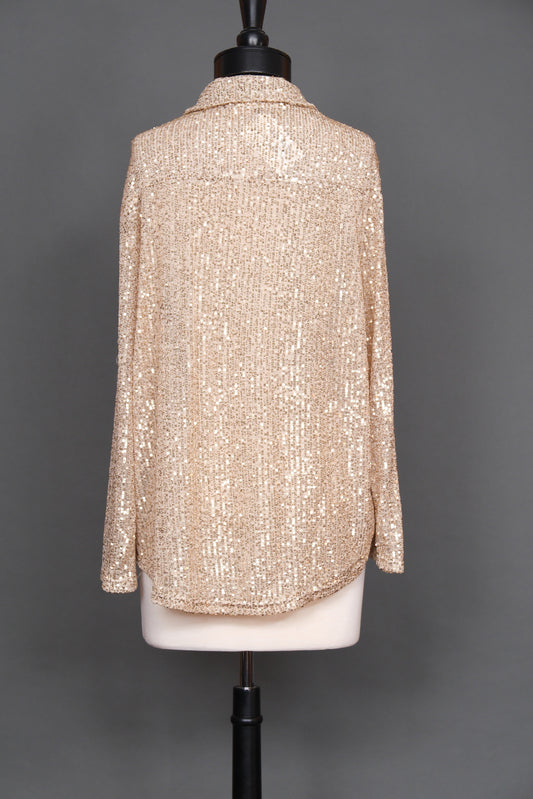 Champagne Gold Sequin Shirt