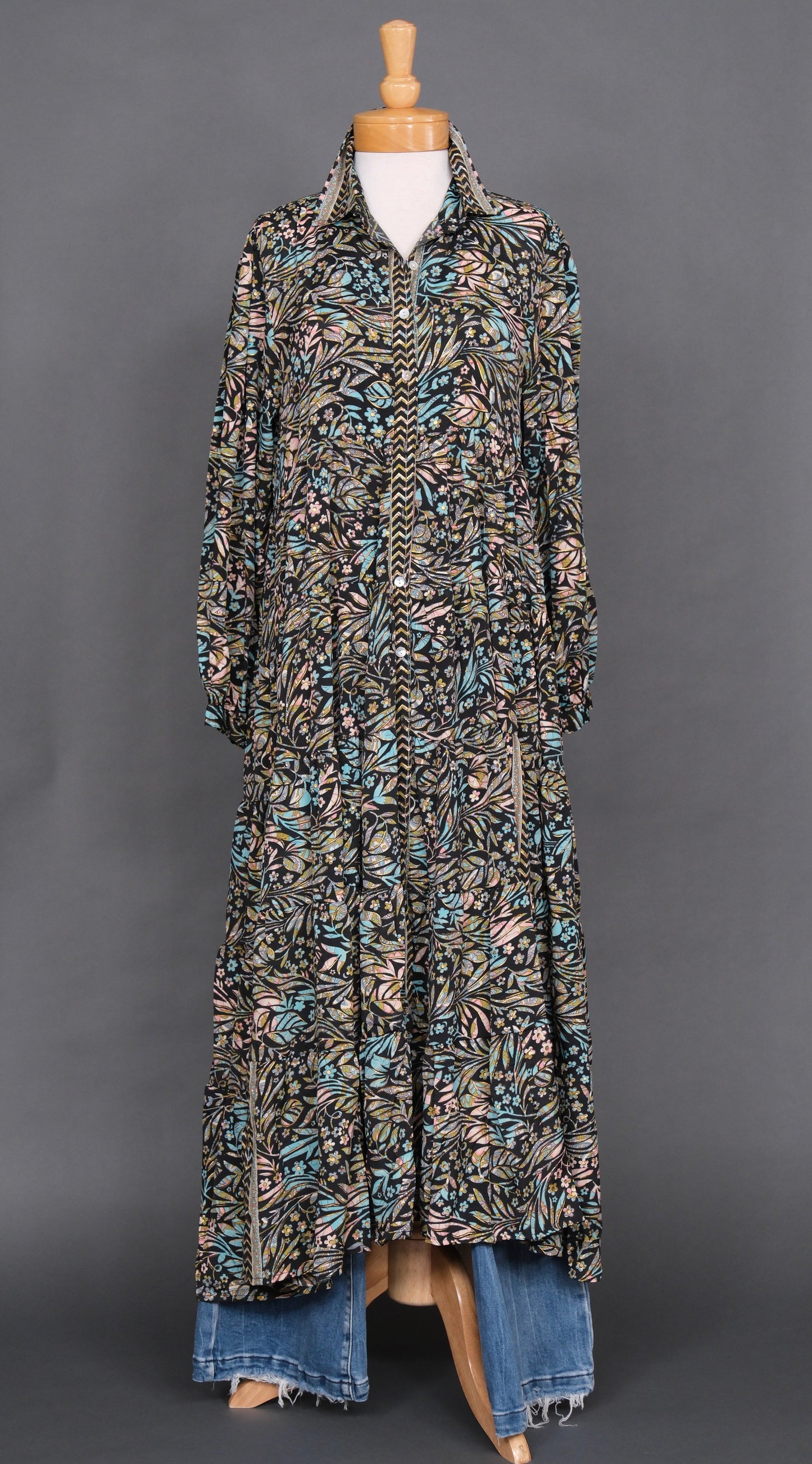 The Tate Dress in Midnight Tropical