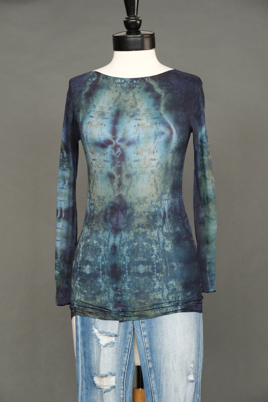 Mesh T in Teal Marble