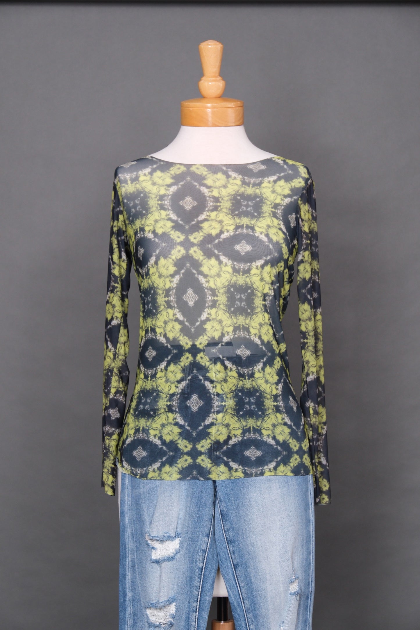 Nude Mesh T in Chartreuse Kaleidoscope