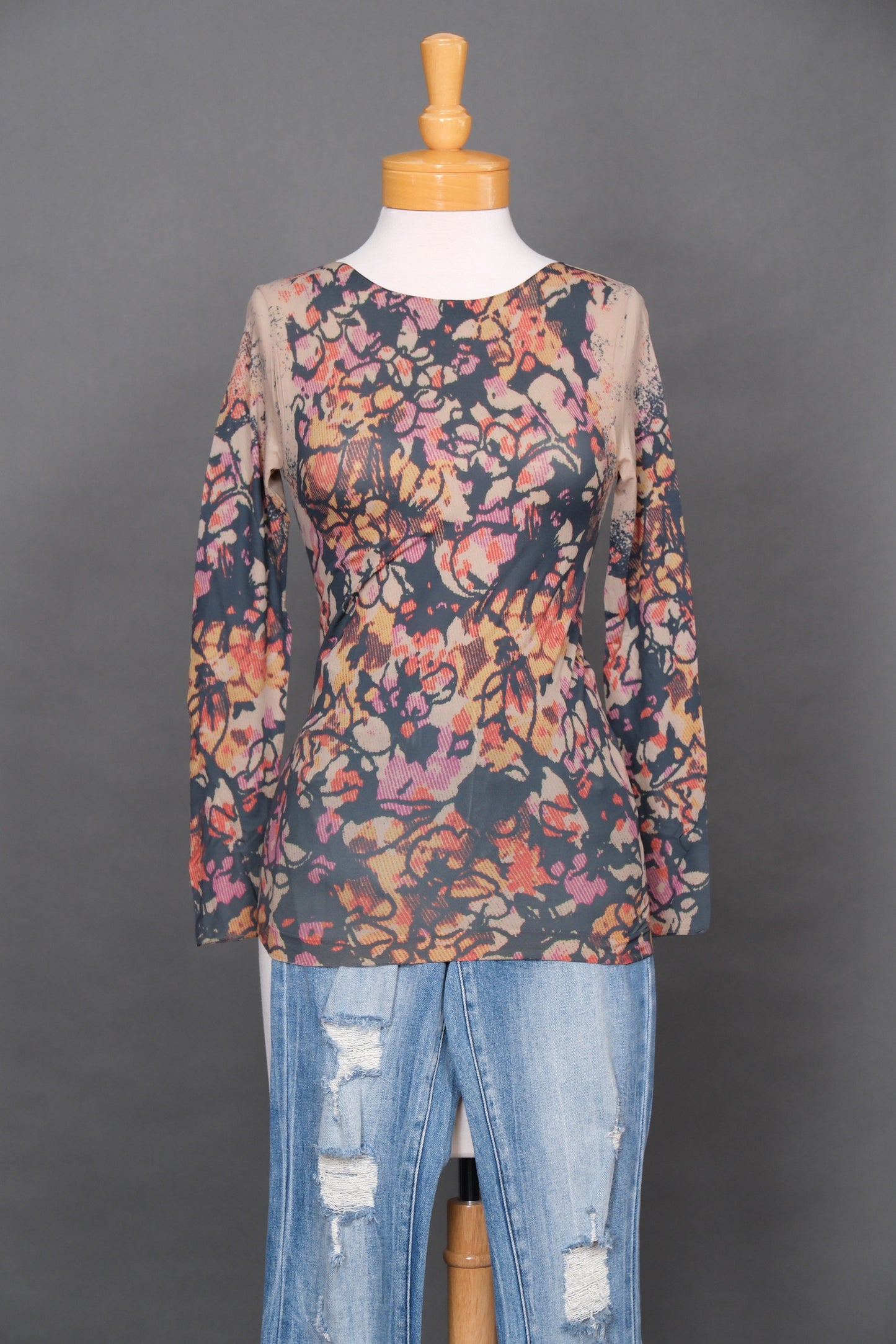 Mesh Tee in Mink Flower