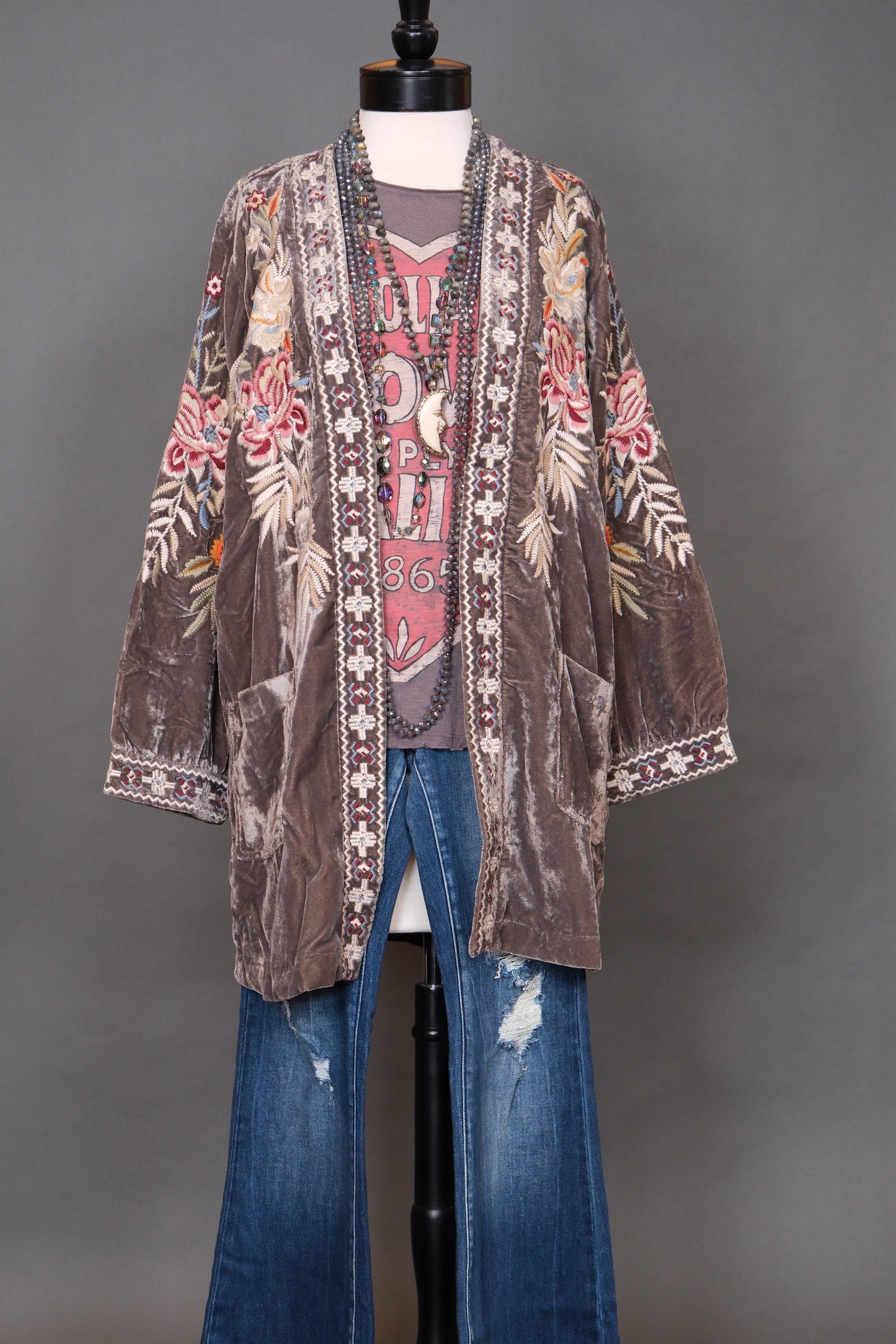 Smoke Flower Velvet Jacket