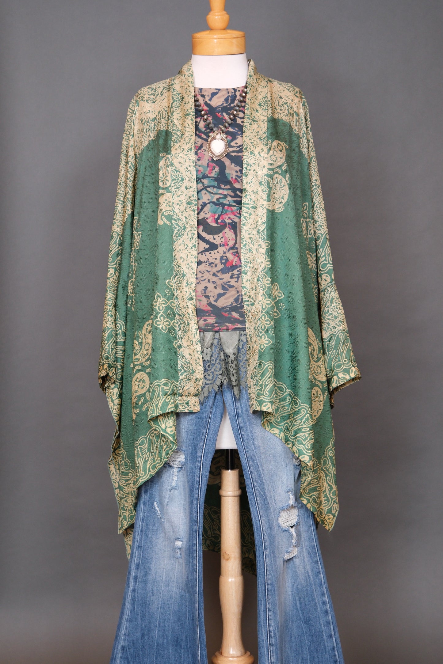 Vintage Green Hi-Low Duster