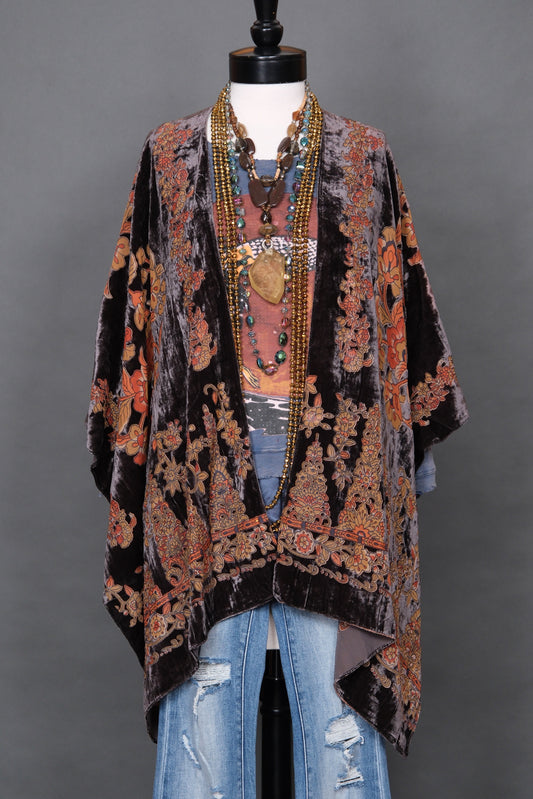 Sienna Midnight Burnout Velvet Duster – Chateau Bel Age Boutique