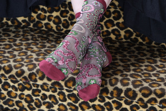 Garden of Eden Sheer Snake Socks