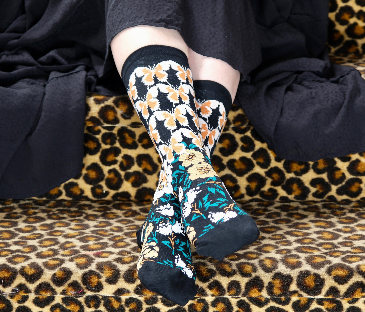 Cozy Butterscotch Butterfly Socks