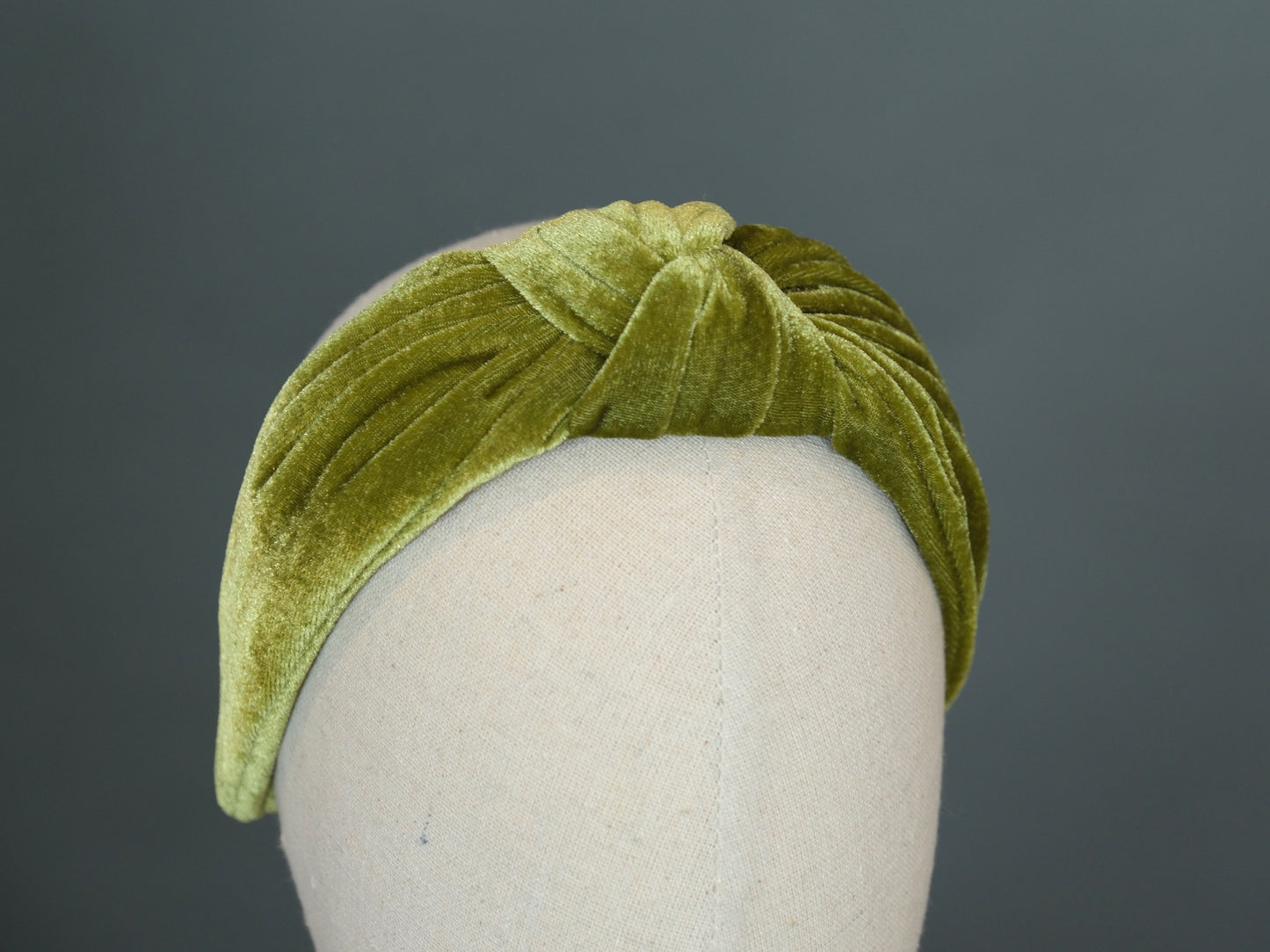 Headband in Acid Green Velvet
