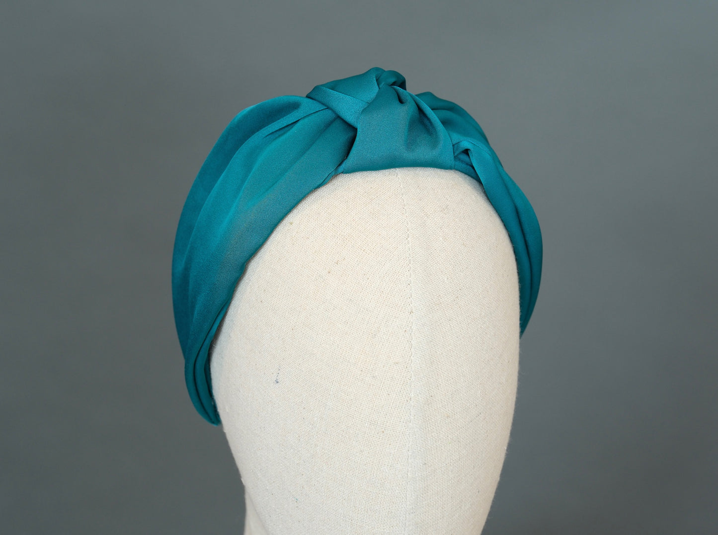 Headband in Deep Teal Satin