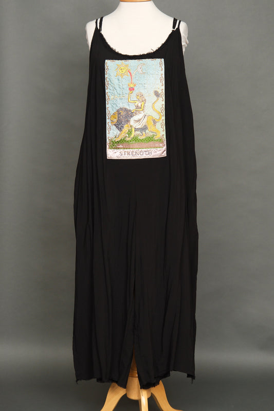 Strength Tarot Card Romper in Black