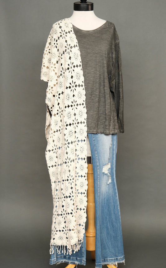 Crochet Scarf in Ivory