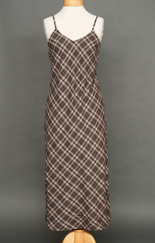 Seattle Plaid Dress in Brown