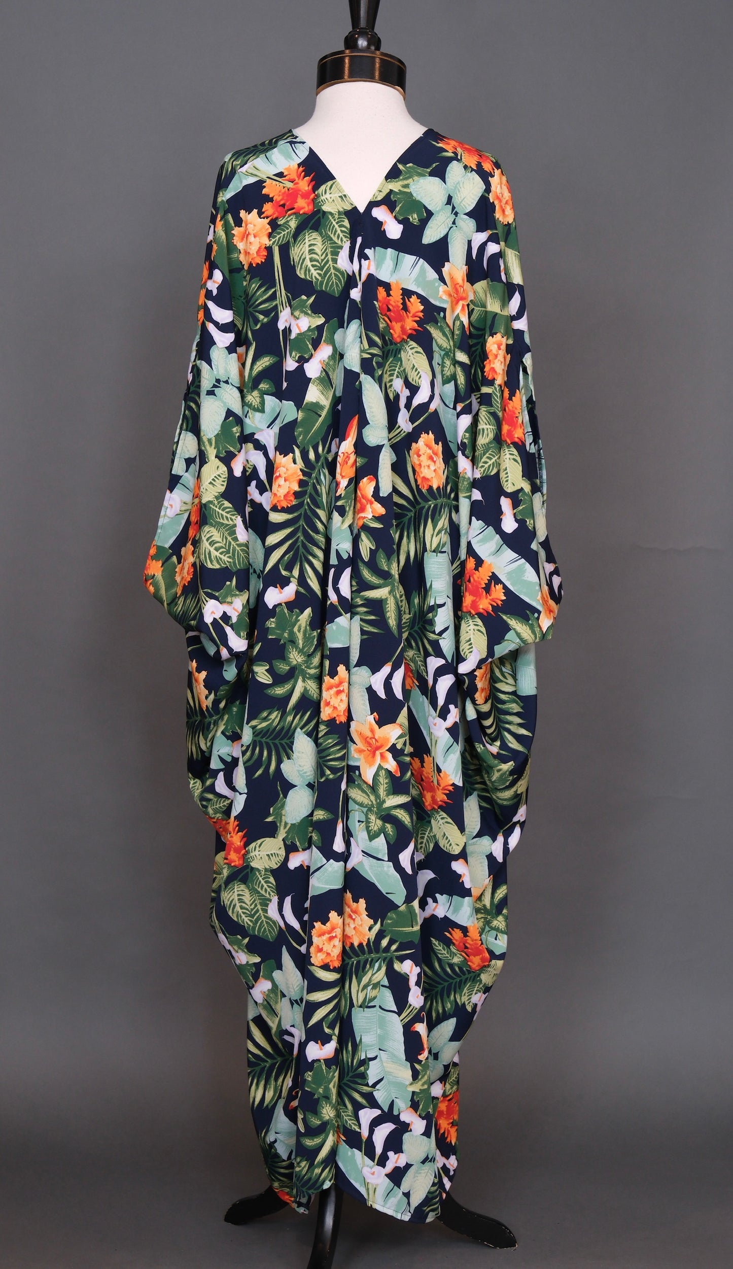 Paradise Caftan in Navy & Jade by Jennafer Grace