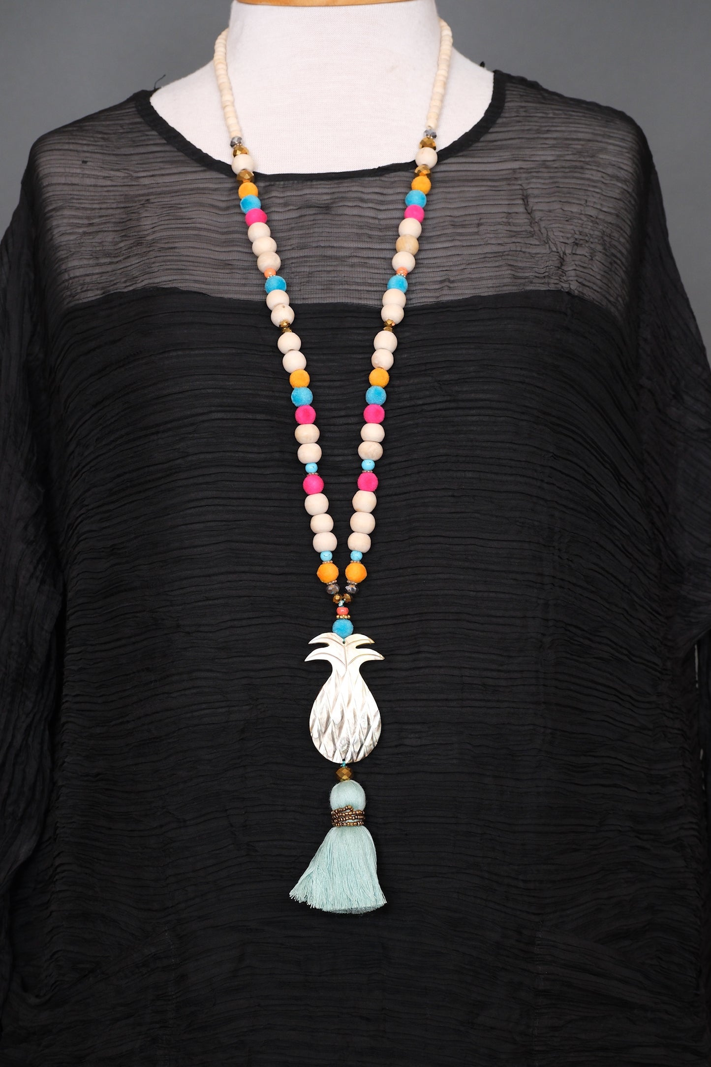 Pineapple Necklace in Pom Pom