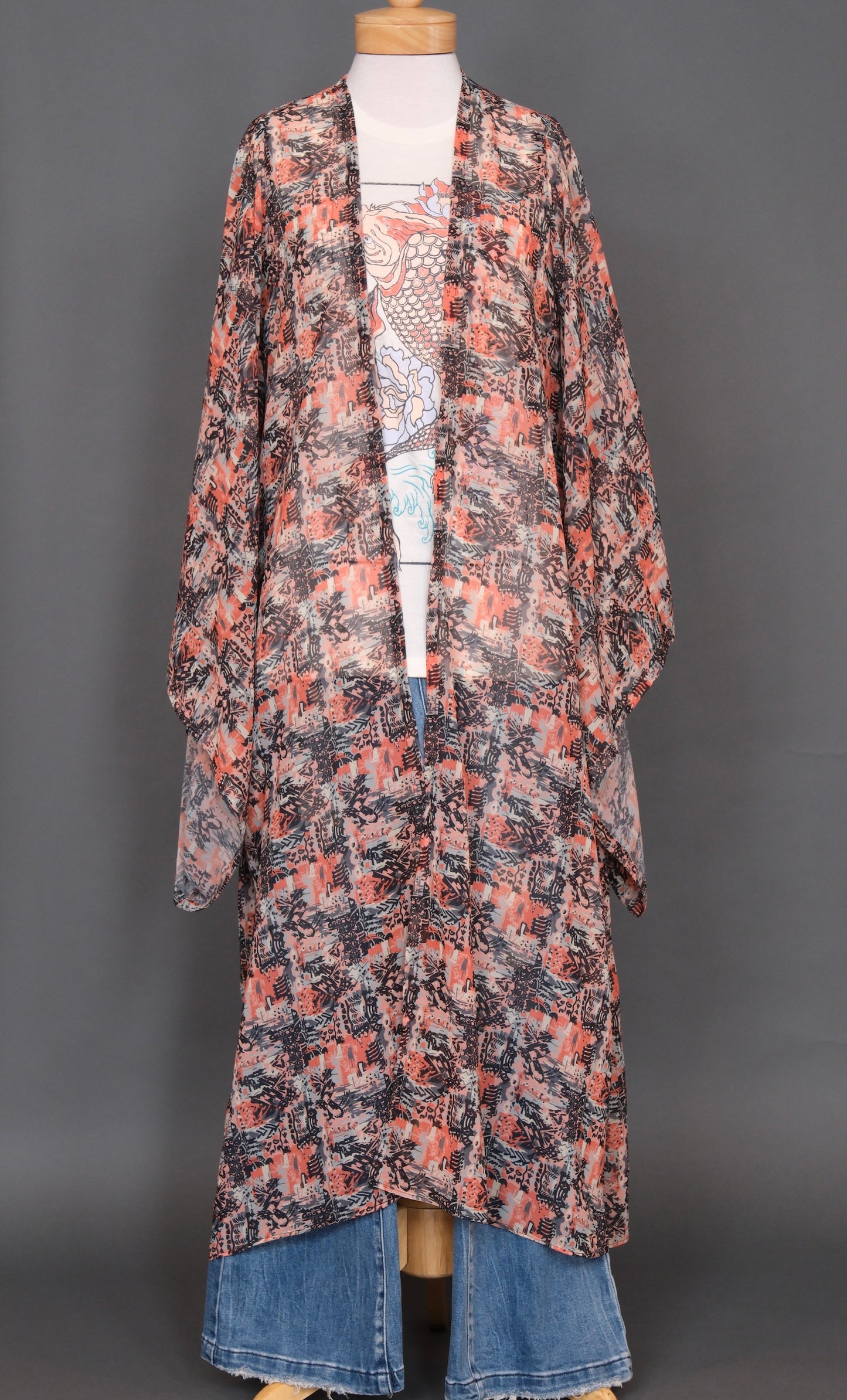Coral Tiki Kimono by Jennafer Grace