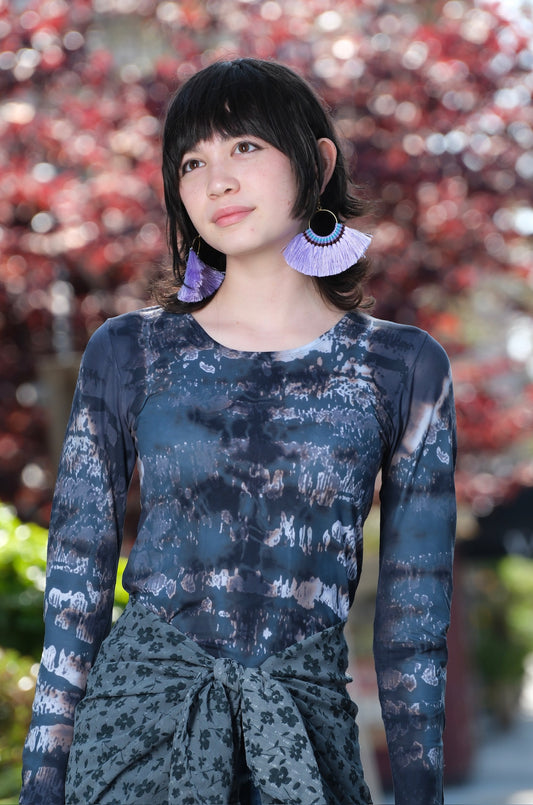 Mesh T in Indigo Marble