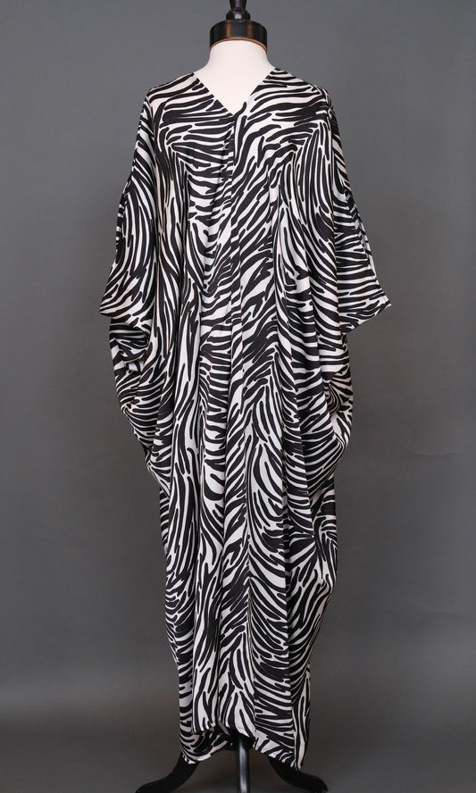 In The Wild Zebra Print Caftan by Jennafer Grace