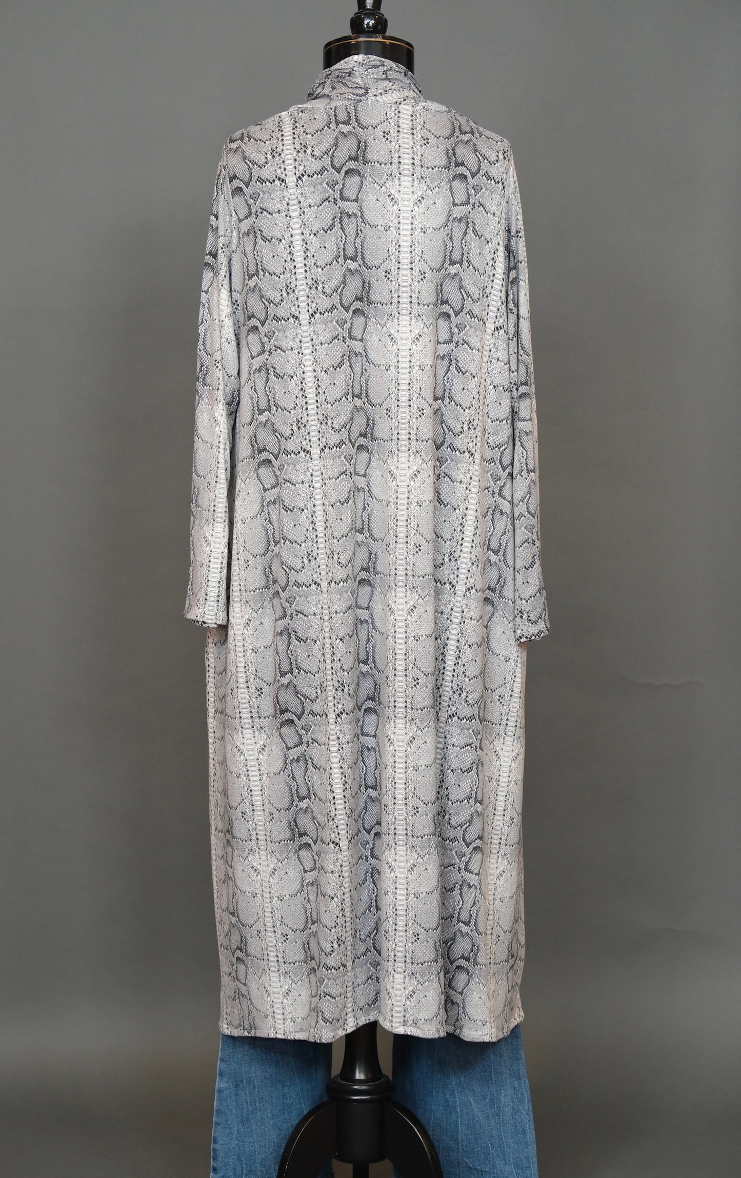 Python Grey Yoga Duster by Jennafer Grace Collection