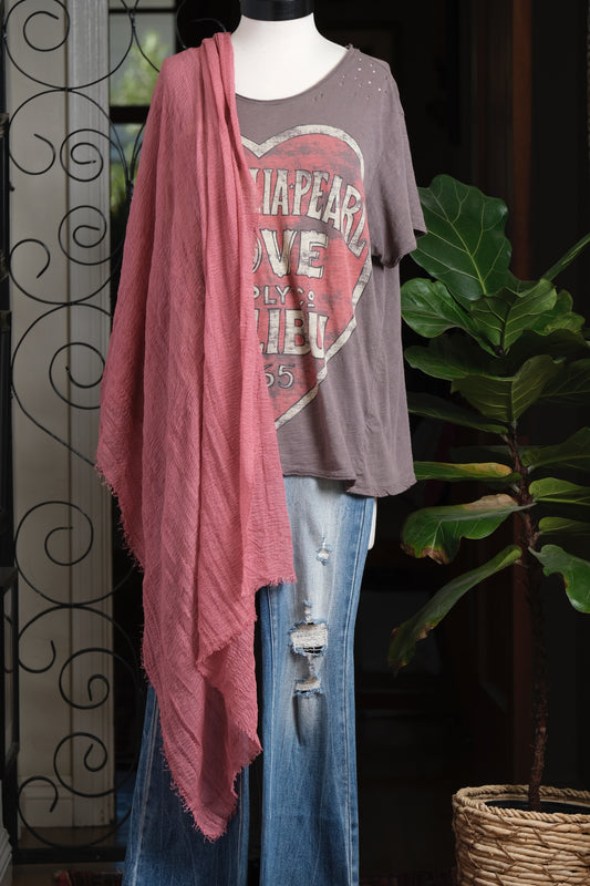 Gauze Scarf in Antique Rose
