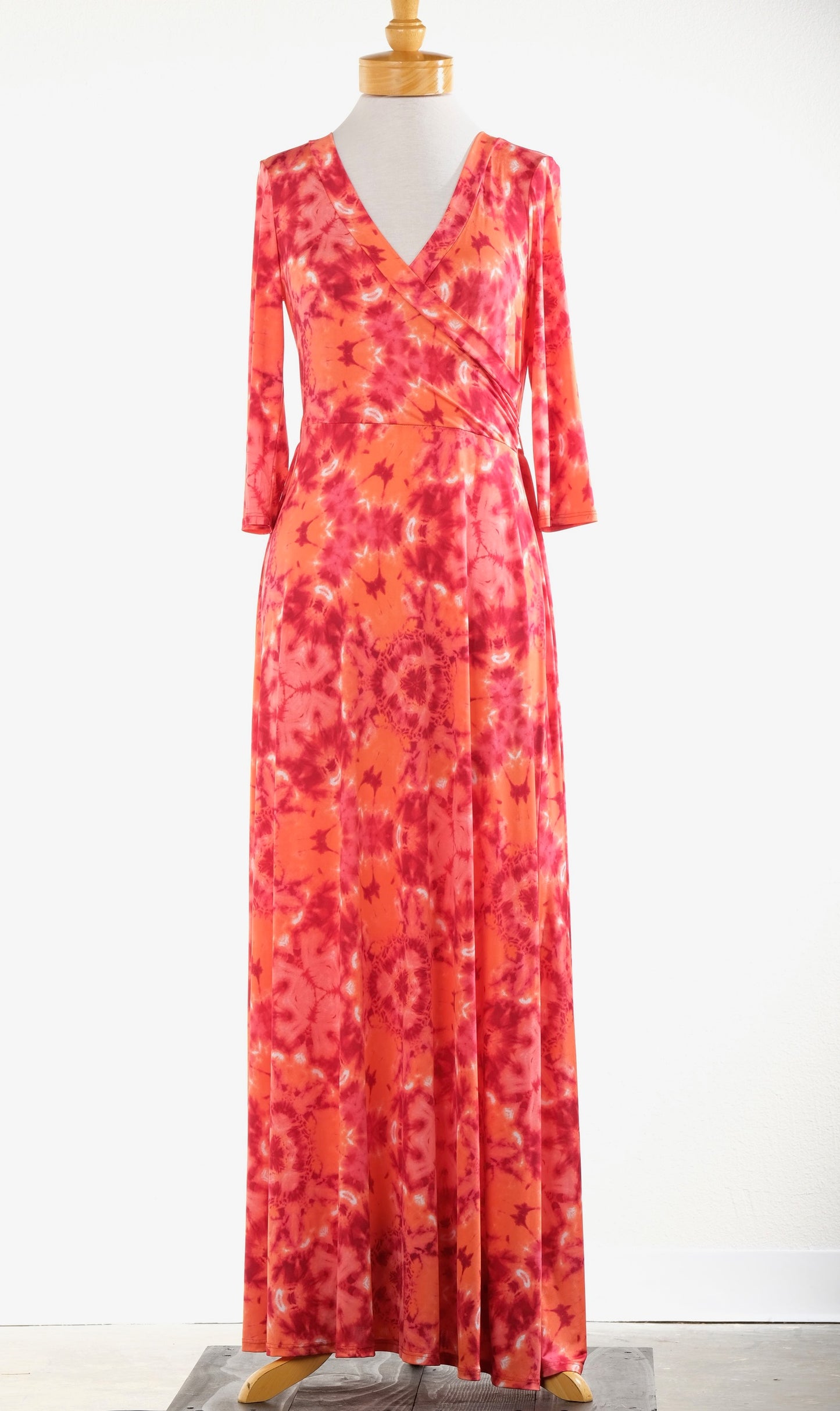 Miracle Mile Mock Wrap Dress in Coral Wrap Dress