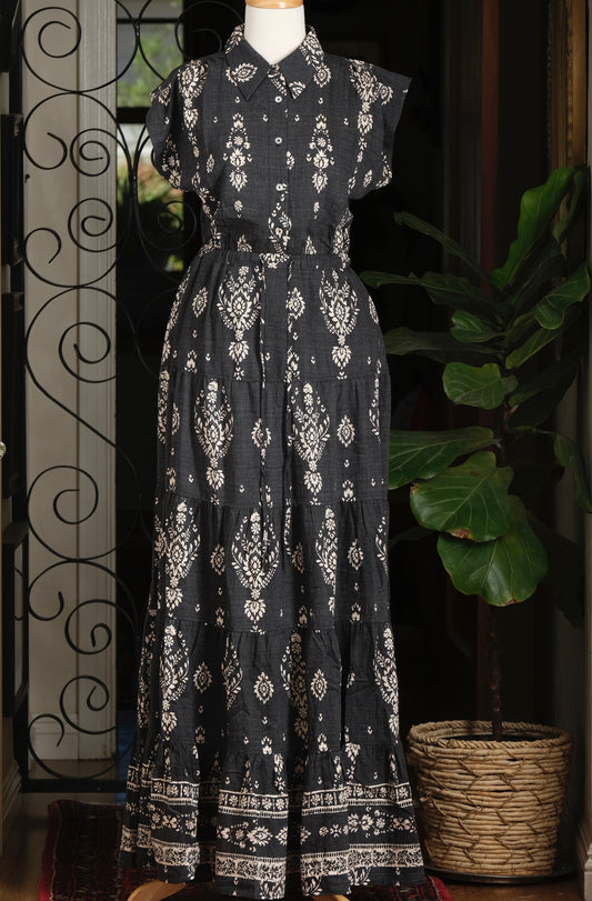 Bandana Dress in Off Black