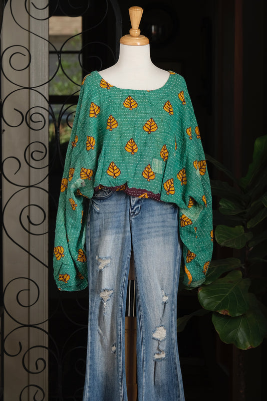 Gathering Top in Golden Leaf