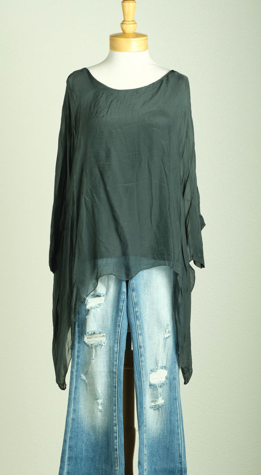 Silky Top in Dark Grey