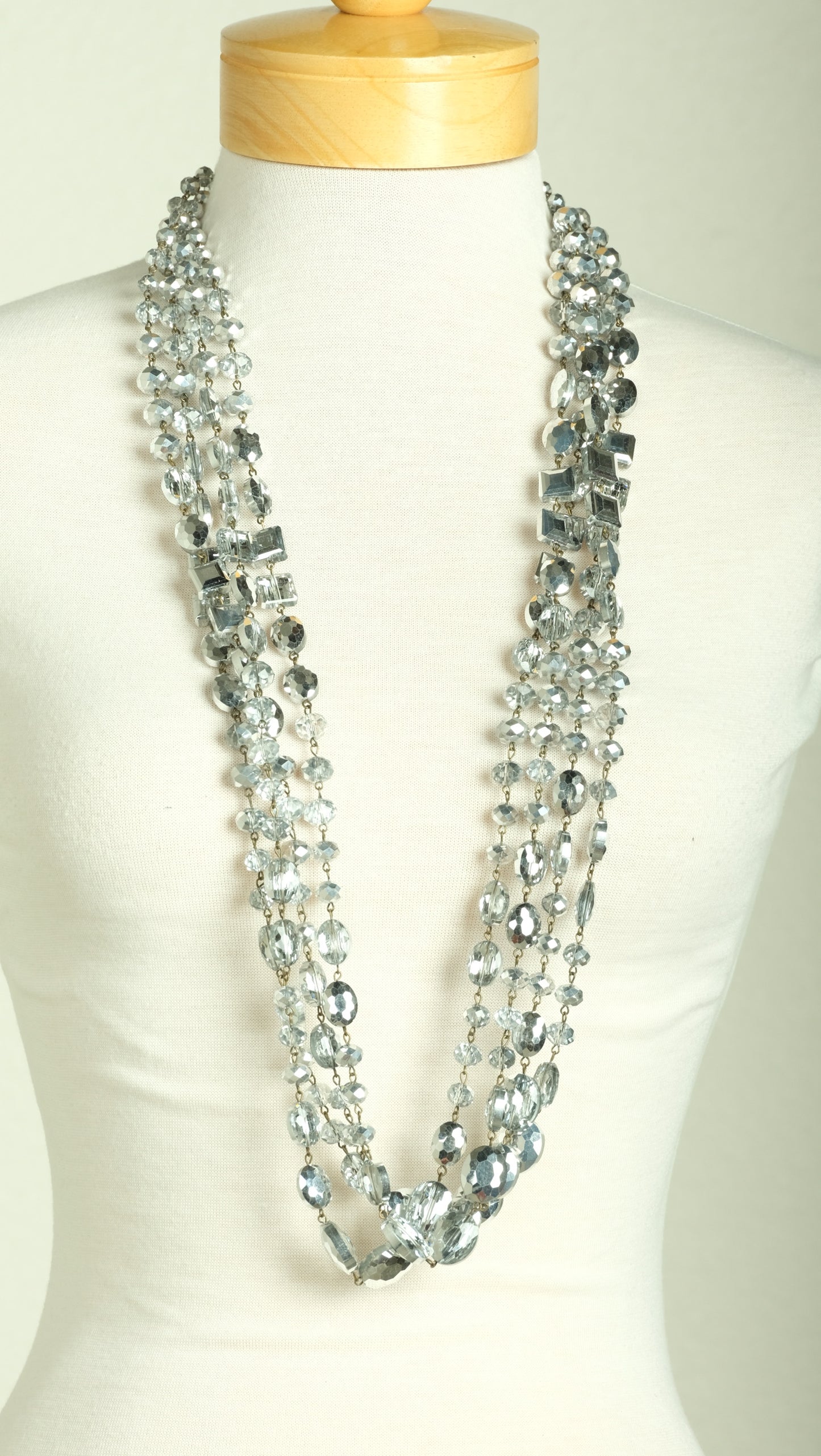 Crystal Ball Necklace in Silver Comet