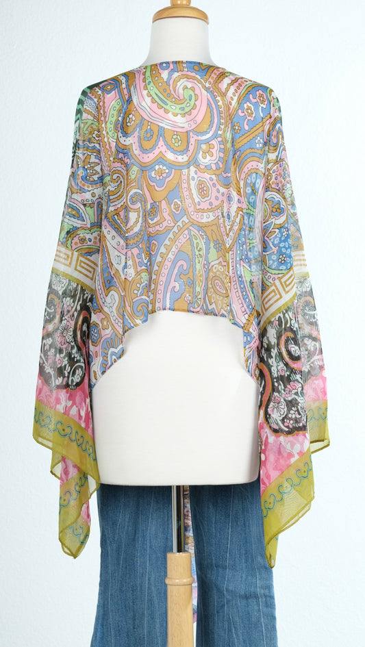 Butterfly Topper in Green/Pink